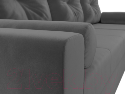 Диван угловой Лига Диванов Верона лайт правый (велюр серый)