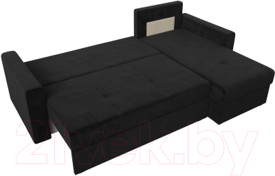 Диван угловой Лига Диванов Верона лайт правый (велюр черный)