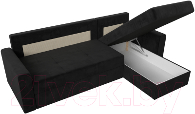 Диван угловой Лига Диванов Верона лайт правый (велюр черный)