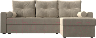 Диван угловой Лига Диванов Верона лайт правый (микровельвет бежевый)