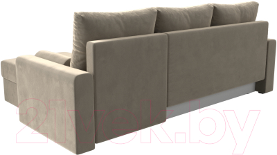 Диван угловой Лига Диванов Верона лайт правый (микровельвет бежевый)