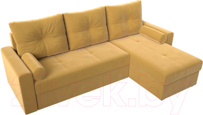 Диван угловой Лига Диванов Верона лайт правый (микровельвет желтый)