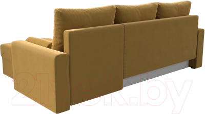 Диван угловой Лига Диванов Верона лайт правый (микровельвет желтый)