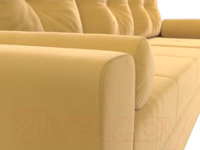 Диван угловой Лига Диванов Верона лайт правый (микровельвет желтый)