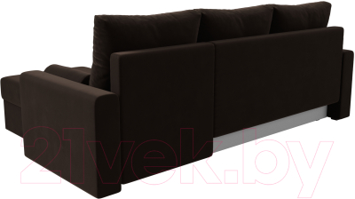 Диван угловой Лига Диванов Верона лайт правый (микровельвет коричневый)
