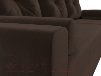 Диван угловой Лига Диванов Верона лайт правый (микровельвет коричневый)