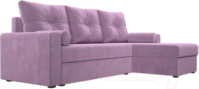 Диван угловой Лига Диванов Верона лайт правый (микровельвет сиреневый)