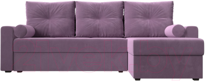 Диван угловой Лига Диванов Верона лайт правый (микровельвет сиреневый)