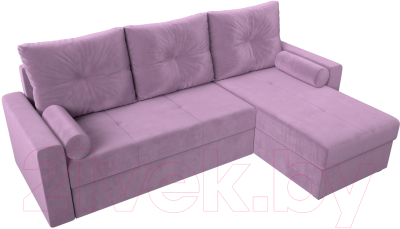 Диван угловой Лига Диванов Верона лайт правый (микровельвет сиреневый)
