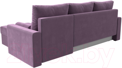 Диван угловой Лига Диванов Верона лайт правый (микровельвет сиреневый)