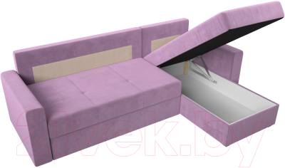 Диван угловой Лига Диванов Верона лайт правый (микровельвет сиреневый)