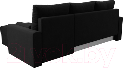 Диван угловой Лига Диванов Верона лайт правый (микровельвет черный)