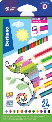 Набор цветных карандашей Berlingo SuperSoft. 2 в 1 / SS03924 - фото