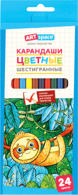 Набор цветных карандашей ArtSpace Милые зверушки / CP_41022 - фото
