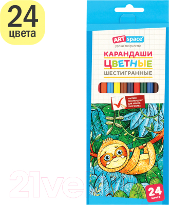 Набор цветных карандашей ArtSpace Милые зверушки / CP_41022