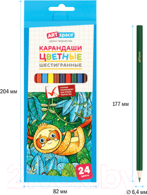 Набор цветных карандашей ArtSpace Милые зверушки / CP_41022