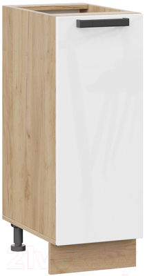 Шкаф-стол кухонный ТриЯ Детройт 1Н3 исп.2 (дуб крафт золотой/белый глянец) - фото