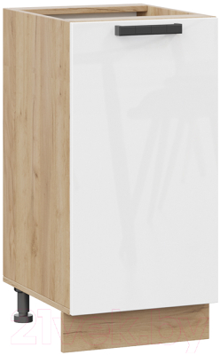 Шкаф-стол кухонный ТриЯ Детройт 1Н4 исп.2 (дуб крафт золотой/белый глянец) - фото