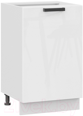 Шкаф-стол кухонный ТриЯ Детройт 1Н5 исп.2 (белый/белый глянец) - фото