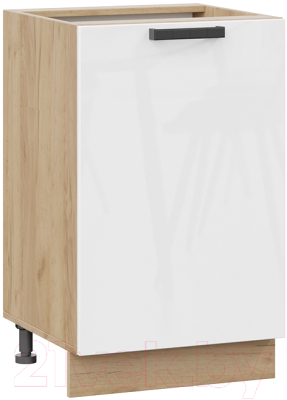 Шкаф-стол кухонный ТриЯ Детройт 1Н5 исп.2 (дуб крафт золотой/белый глянец) - фото