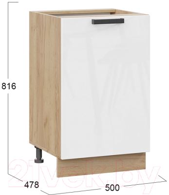 Шкаф-стол кухонный ТриЯ Детройт 1Н5 исп.2 (дуб крафт золотой/белый глянец)