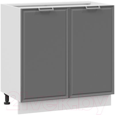 Шкаф-стол кухонный ТриЯ Белладжио 1Н8 (белый/софт графит) - фото