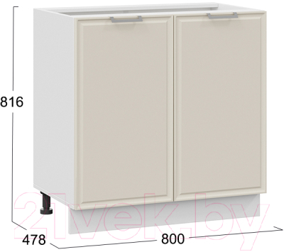 Шкаф-стол кухонный ТриЯ Белладжио 1Н8 (белый/софт панакота)