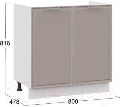 Шкаф под мойку ТриЯ Белладжио 1Н8М (белый/софт капучино)