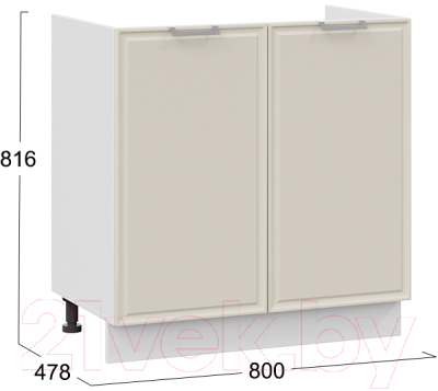 Шкаф под мойку ТриЯ Белладжио 1Н8М (белый/софт панакота)
