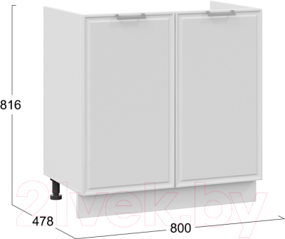 Шкаф под мойку ТриЯ Белладжио 1Н8М (белый/фон белый)