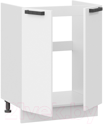 Шкаф под мойку ТриЯ Детройт 1Н6М исп.2 (белый/белый глянец)