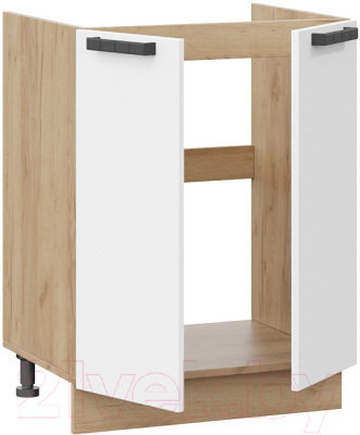 Шкаф под мойку ТриЯ Детройт 1Н6М исп.2 (дуб крафт золотой/белый глянец)