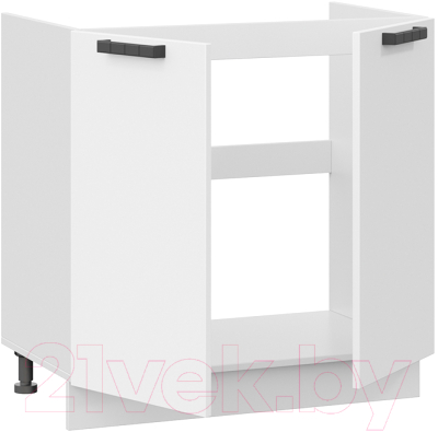 Шкаф под мойку ТриЯ Детройт 1Н8М исп.2 (белый/белый глянец)