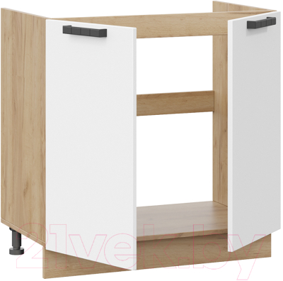 Шкаф под мойку ТриЯ Детройт 1Н8М исп.2 (дуб крафт золотой/белый глянец)