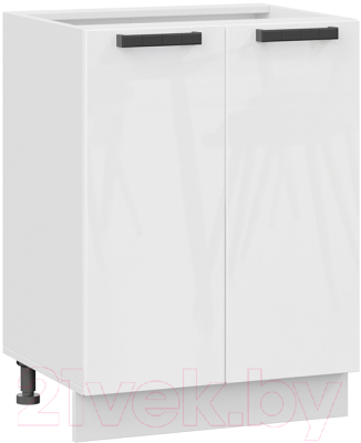 Шкаф-стол кухонный ТриЯ Детройт 1Н6 исп.2 (белый/белый глянец) - фото