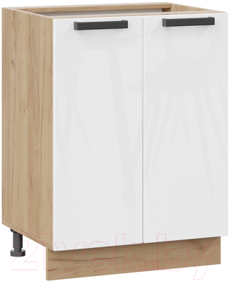 Шкаф-стол кухонный ТриЯ Детройт 1Н6 исп.2 (дуб крафт золотой/белый глянец) - фото