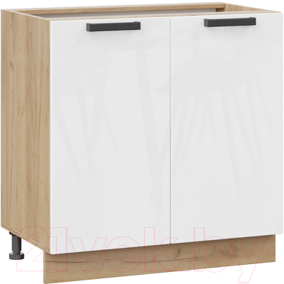 Шкаф-стол кухонный ТриЯ Детройт 1Н8 исп.2 (дуб крафт золотой/белый глянец) - фото