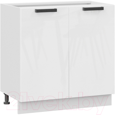 Шкаф-стол кухонный ТриЯ Детройт 1Н8 исп.2 (белый/белый глянец) - фото