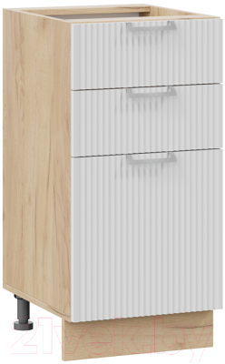 Шкаф-стол кухонный ТриЯ Кимберли 1Н4Я3 (дуб крафт золотой/сноу) - фото