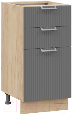 Шкаф-стол кухонный ТриЯ Кимберли 1Н4Я3 (дуб крафт золотой/титан) - фото