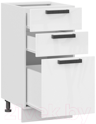 Шкаф-стол кухонный ТриЯ Детройт 1Н4Я3 исп.2 (белый/белый глянец)