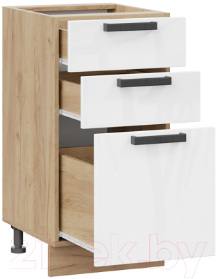 Шкаф-стол кухонный ТриЯ Детройт 1Н4Я3 исп.2 (дуб крафт золотой/белый глянец)