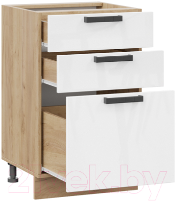 Шкаф-стол кухонный ТриЯ Детройт 1Н5Я3 исп.2 (дуб крафт золотой/белый глянец)