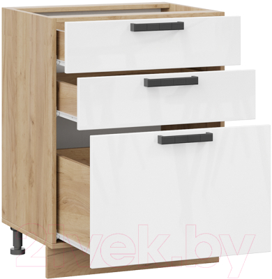 Шкаф-стол кухонный ТриЯ Детройт 1Н6Я3 исп.2 (дуб крафт золотой/белый глянец)