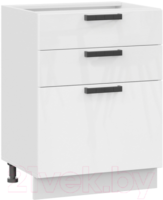 Шкаф-стол кухонный ТриЯ Детройт 1Н6Я3 исп.2 (белый/белый глянец) - фото