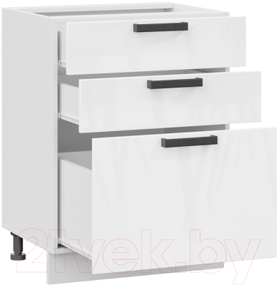 Шкаф-стол кухонный ТриЯ Детройт 1Н6Я3 исп.2 (белый/белый глянец)