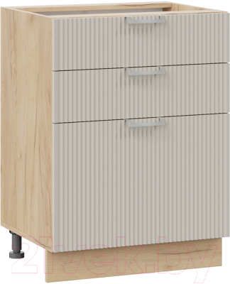 Шкаф-стол кухонный ТриЯ Кимберли 1Н6Я3 (дуб крафт золотой/крем) - фото