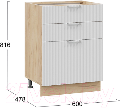 Шкаф-стол кухонный ТриЯ Кимберли 1Н6Я3 (дуб крафт золотой/сноу)