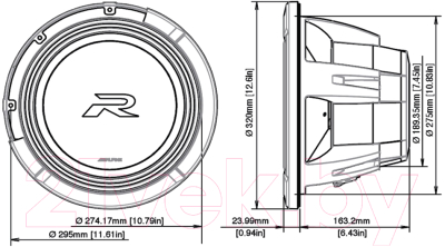 Головка сабвуфера Alpine R2-W12D4