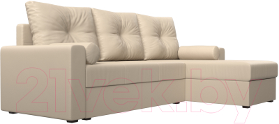 Диван угловой Лига Диванов Верона лайт правый (экокожа бежевый)